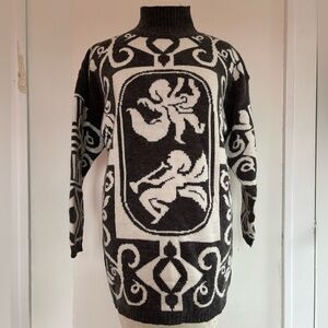 Vintage Cherub Graphic Tunic Sweater